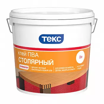 Текс Столярный Универсал, 3 кг, Клей ПВА