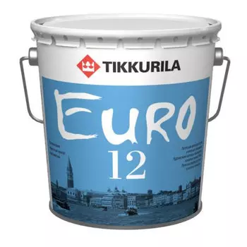 Tikkurila Euro 12 9 л, Краска интерьерная латексная (белая)