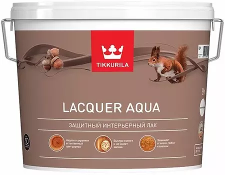 Tikkurila Euro Lacquer Aqua, 9 л, Лак интерьерный полуглянцевый