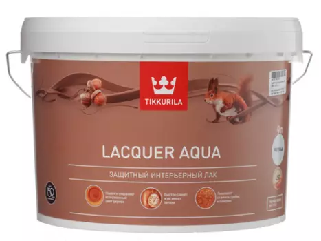 Tikkurila Euro Lacquer Aqua, 9 л, Лак интерьерный матовый
