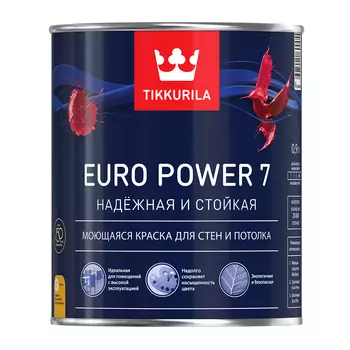 Tikkurila Euro Power 7 2,7 л, Краска интерьерная латексная (белая)