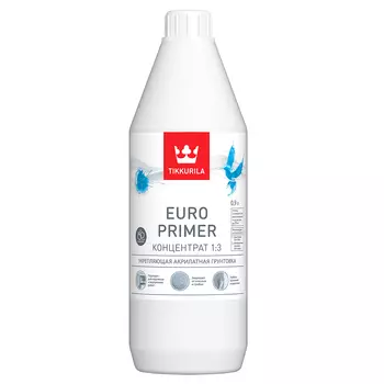 Tikkurila Euro Primer, 0.9 л, Грунтовка укрепляющая акрилатная