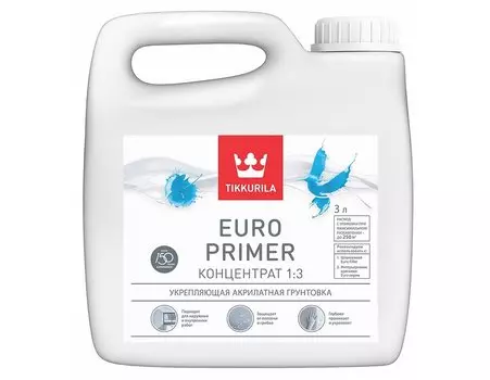 Tikkurila Euro Primer, 10 л, Грунтовка укрепляющая акрилатная