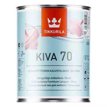 Tikkurila Kiva Kalustelakka, 0.9 л, Лак для дерева прозрачный глянцевый
