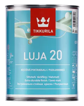 Tikkurila Луя 20 A 0,9 л, Краска интерьерная акрилатная для влажных помещений (белая полуматовая)