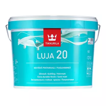 Tikkurila Луя 20 A 9 л, Краска интерьерная акрилатная для влажных помещений (белая полуматовая)
