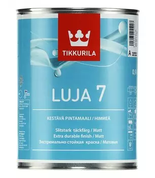 Tikkurila Луя 7 A 0,9 л, Краска интерьерная акрилатная для влажных помещений (белая матовая)