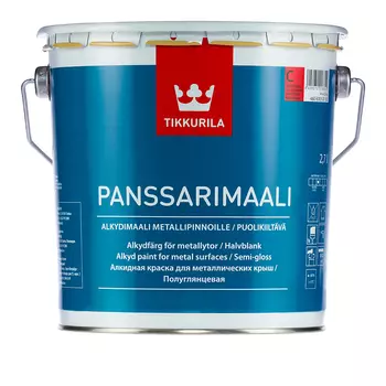 Tikkurila Panssarimaali, 2,7 л, Краска по металлу антикоррозийная алкидная для листовой кровли белая