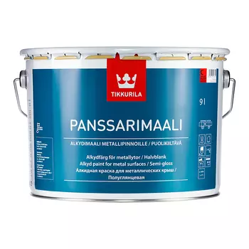 Tikkurila Panssarimaali, 9 л, Краска по металлу антикоррозийная алкидная для листовой кровли белая
