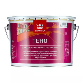 Tikkurila Teho белая, 9 л, Краска фасадная по дереву масляная