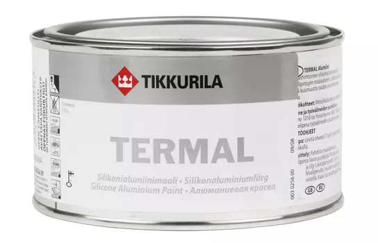 Tikkurila Termal, 0,33 л, Краска по металлу для термостойких покрытий алюминиевая с металлическим блеском
