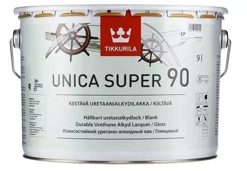 Tikkurila Unica super, 9 л, Лак для дерева прозрачный глянцевый