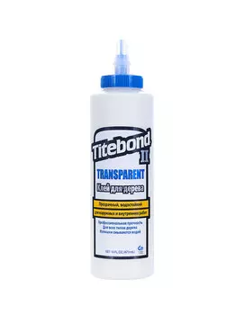 Titebond II Transparent Premium Wood Glue, 0.473 л, Клей ПВА