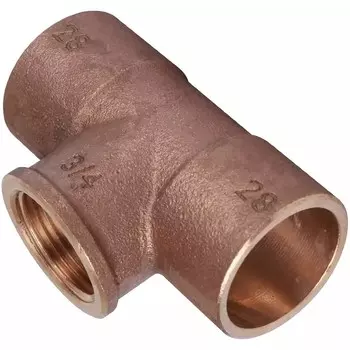 Тройник для медных труб Sanha 4130G ВП-ВР-ВП 28 мм 3/5 дюйма бронза под пайку