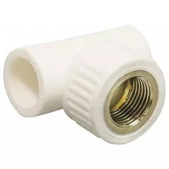 Тройник комбинированный PP-R СТМ Пласт CPTF2034 20 мм 3/4 дюйма с внутренней резьбой белый