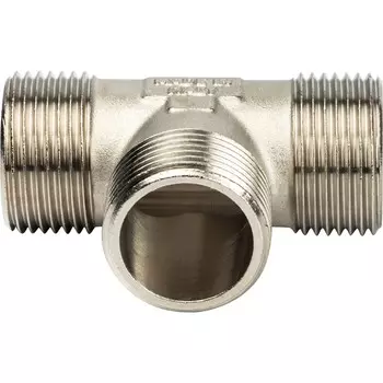 Тройник Stout SFT-0018-000111 никелированный с наружной резьбой 1х1х1 дюйм