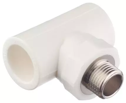 Тройник Valtec, 25х1/2″ полипропиленовый комбинированный (наружная резьба)