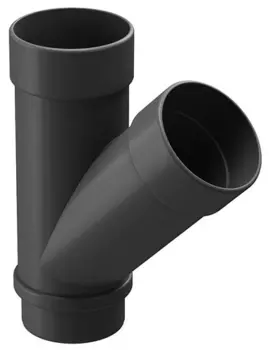 Тройник водосточной трубы ПВХ Docke Lux графит D141/100 мм