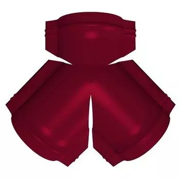 Тройник Y-образный для полукруглого конька Grand Line Pe Ral 3003