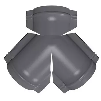 Тройник Y-образный для полукруглого конька Grand Line Pe Ral 7004