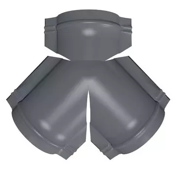 Тройник Y-образный для полукруглого конька Grand Line Pe Ral 9006