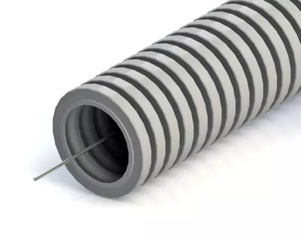 Труба 32 мм, 50 м, гофрированная легкая с зондом ПВХ