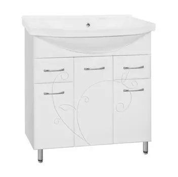 Тумба с раковиной Style Line Эко Фьюжн №26 80 белая