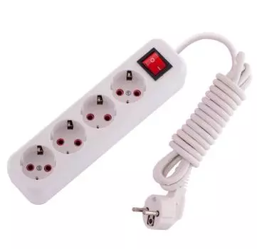 Удлинитель бытовой Lezard Lila 720-0403-402 4 розетки 3м с выключателем