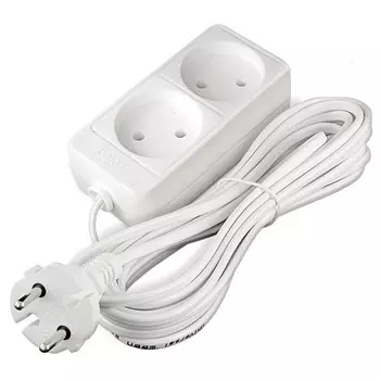 Удлинитель бытовой Союз 481S-0205 ШВВП 2 розетки без заземления 1300 Вт 5 м