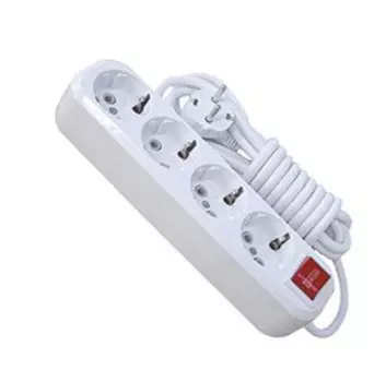 Удлинитель бытовой T.plast 32.75.411.0405 ПВС 4 розетки с заземлением и выключателем с подсветкой 3х1 IP20 5 м