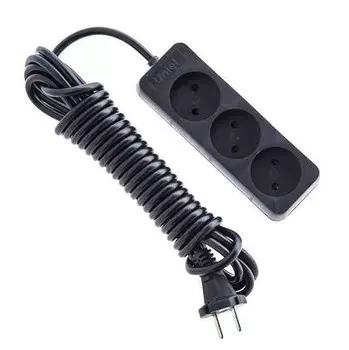 Удлинитель бытовой Uniel Standard S-CD3-7 Black 3 розетки без заземления 2200 Вт 7 м
