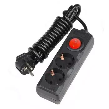 Удлинитель бытовой Uniel Standard S-GCD2-3B Black 2 розетки с заземлением 2200 Вт 3 м