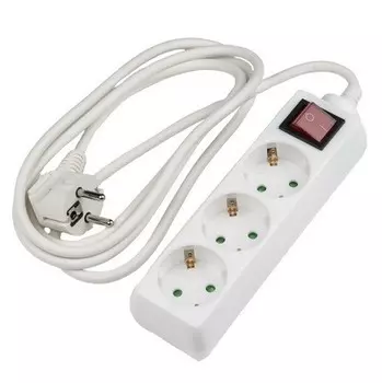 Удлинитель бытовой Uniel Standard S-GCD3-2B 3 розетки с заземлением и выключателем 3500 Вт 2 м