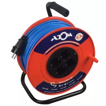 Удлинитель на катушке Атлант ПВС 4 розетки без заземления 2х1.5 3100 Вт 30 м