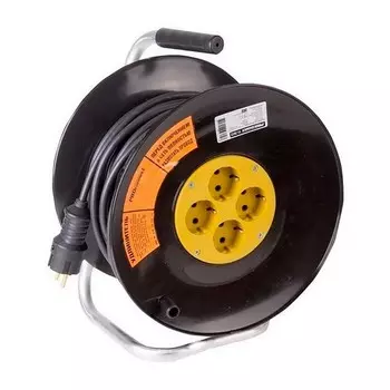 Удлинитель силовой на катушке PROconnect Professional 11-7612 ПВС 4 розетки с заземлением 3х2.5 3600 Вт 20 м