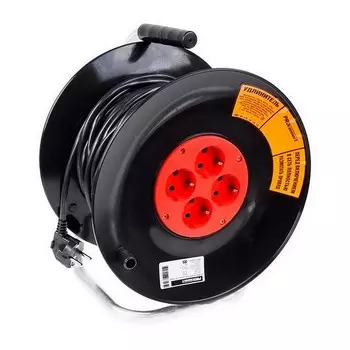 Удлинитель силовой на катушке PROconnect Standart 11-7605 ПВС 4 розетки с заземлением 3х1 2200 Вт 30 м