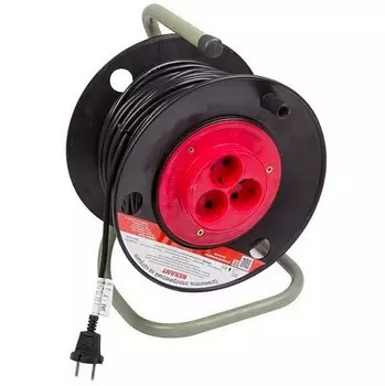 Удлинитель силовой на катушке Rexant 11-7230 ПВС 3 розетки без заземления 2х1 2200 Вт 30 м