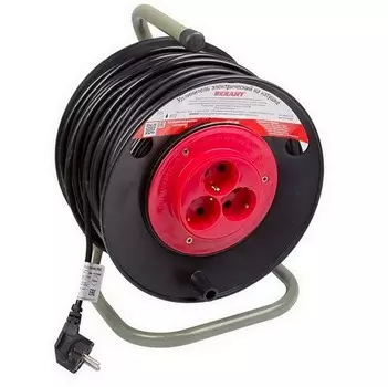 Удлинитель силовой на катушке Rexant 11-7350 ПВС 3 розетки с заземлением 2х1 3600 Вт 50 м