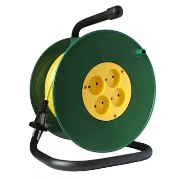 Удлинитель силовой на катушке Союз 481S-3103 ПВС 4 розетки без заземления 1300 Вт 30 м