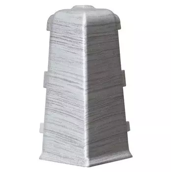 Угол наружный для плинтуса ПВХ Arbiton Indo 41 Алюминий светлый 2 шт