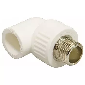 Угольник комбинированный PP-R СТМ Пласт CPLM2012 20 мм 1/2 дюйма с наружной резьбой белый