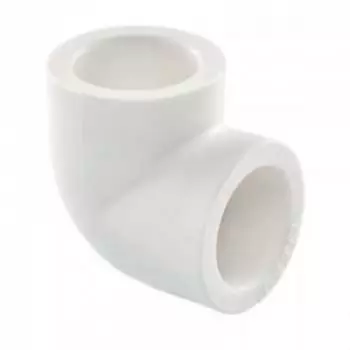 Угольник соединительный PPR Политэк 20 мм 90 градусов белый
