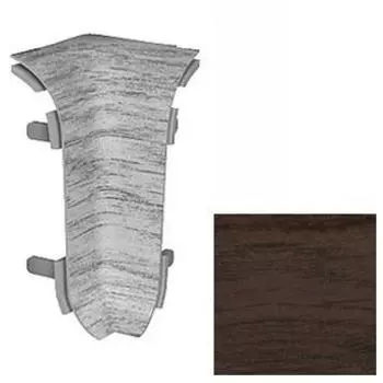 Угол внутренний для плинтуса ПВХ Decoplast 60 мм DP-МК-6065 Дуб кофейный полуматовый