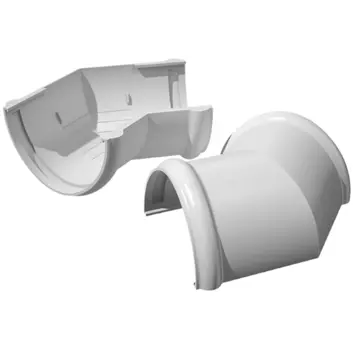 Угол желоба Технониколь ПВХ D125/82 мм 135 градусов универсальный белый