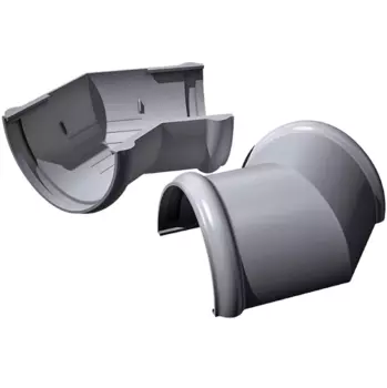 Угол желоба Технониколь ПВХ D125/82 мм 135 градусов универсальный серый