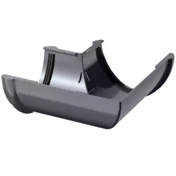 Угол желоба Технониколь ПВХ D125/82 мм 90 градусов универсальный серый