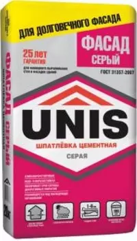 Unis Фасад 25 кг, Шпатлевка цементная финишная (серая)