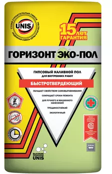 Unis Горизонт Эко-Пол 20 кг, ровнитель для пола быстротвердеющий
