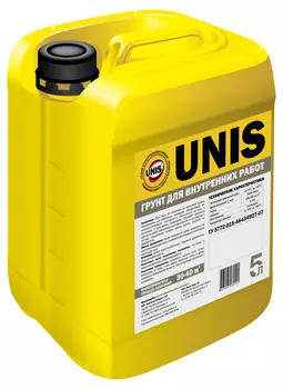 Unis работ, 5 л, Грунтовка акриловая Для внутренних