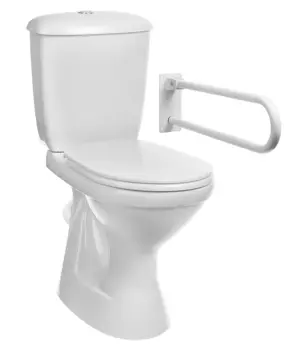 Унитаз-компакт для инвалидов ОСКОЛЬСКАЯ КЕРАМИКА Персона Стандарт с косым выпуском с поручнем с сиденьем полипропилен